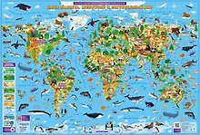 Карта настенная "Наша планета. Животный и растительный мир"