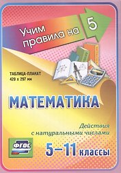 Математика. Действия с натуральными числами. 5-11 классы. Таблица-плакат