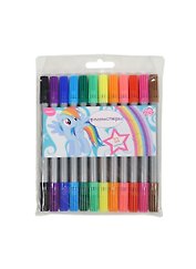 Фломастеры 12цв "My Little Pony" двухсторонние, п/у, цв.вент.колпачок, к/к, европодвес, Proff