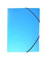 Папка на резинках А4 "Neon" голубая, с 3 клапанами, пластик, Erich Krause
