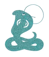 Новогоднее подвесное украшение Сине-зеленая змея с глиттером (ХДФ) (9х8,5) (92125)