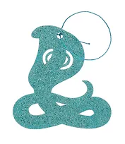 Новогоднее подвесное украшение Сине-зеленая змея с глиттером (ХДФ) (9х8,5) (92125)