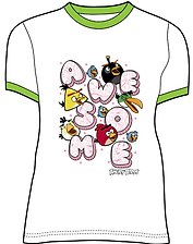 Angry Birds Футболка для девочек AWESOME (3-4 года, Белый) (TSG87-WHT-AB)