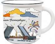 Кружка фарфор матовая прямая "СПб. Сфинкс"