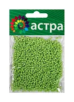 01 Бисер Астра (124 салат/непрозрачный глянцевый) (675288) (11/0) (20гр.) (стекло) (упаковка)