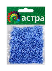 01 Бисер Астра (123В голубой/непрозрачный глянцевый) (675288) (11/0) (20гр.) (стекло) (упаковка)