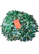 Мишура новогодняя (9х200) зеленый+серебро