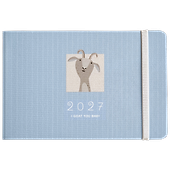 Еженедельник дат. 2027г. А6 64л 160*105 "Goat" голубой, иск.кожа, мягк.переплет, горизонт.карманный, скругл.углы - 0