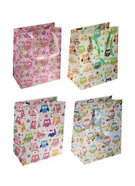 Пакет подарочный бумажный А5 18*23*10 "Cовы. Owls mini", дет., мат. ламинат, Kairui