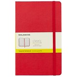 Книга для записей А5, 120 листов в клетку "Classic Large", красная, жесткая обложка, резинка, Moleskine