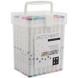 Маркеры для скетчинга 48цв "SKETCH&ART" двусторонние, пласт.упаковка, Bruno Visconti