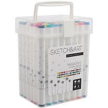 Маркеры для скетчинга 48цв "SKETCH&ART" двусторонние, пласт.упаковка, Bruno Visconti