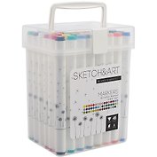 Маркеры для скетчинга 48цв "SKETCH&ART" двусторонние, пласт.упаковка, Bruno Visconti