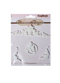 Объемные фигурки Птичка (3х3см) и уголки (SCB241002) (4шт) (ScrapBerry`s) (упаковка)
