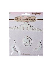 Объемные фигурки Птичка (3х3см) и уголки (SCB241002) (4шт) (ScrapBerry`s) (упаковка)