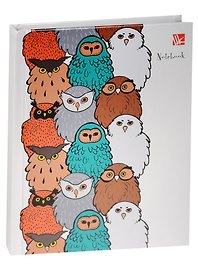 Записная книжка А6 80л "Графика. Милые совы" 7БЦ, глянц. лам., Listoff