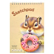 Скетчбук А5 60л "Забавные животные" белый офсет, 100г/м2, тв.обложка, гребень
