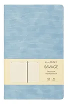 Ежедневник недат. А5 128л "Savage" небесный, 7Б, тв.переплет, иск.кожа, скругл.углы, офсет, ляссе, инд.уп