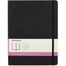 Книга для записей А5+, 96 листов в линейку/нелинованная "Classic Soft Double Xlarge", мягкая обложка, черный, ляссе, Moleskine