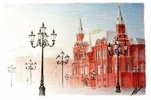 Открытка Москва карандаш "Москва. Государственный исторический музей"