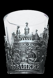 Стопка с металлической подставкой "Великий Новгород" цвет бронза