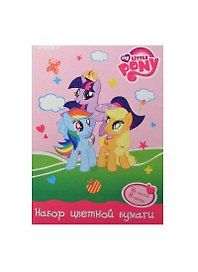 Цветная бумага «My Little Pony» 8 цветов 16 листов А4, офсетная, Proff