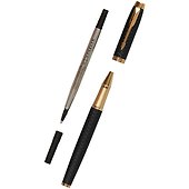 Ручка-роллер чёрная, IM Premium Black/Gold GT, Parker - 1