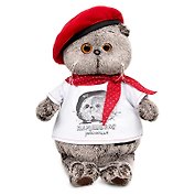Мягкая игрушка Басик в футболке с принтом Плюшевая революция (Ks22-074)
