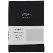 Книга для записей А5 80л лин. "Work book. No 1" иск.кожа, инт.переплет, тиснение фольгой, инд.уп.