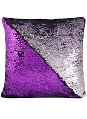 Подушка с пайетками фиолетовая с серебром (3825) (37х37)