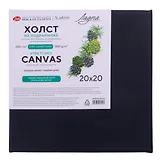 Холст на подрамнике 20*20 "Ладога" черный акриловый грунт, 380г/м2, 100% хлопок, среднее зерно