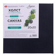 Холст на подрамнике 20*20 "Ладога" черный акриловый грунт, 380г/м2, 100% хлопок, среднее зерно