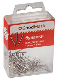 Булавки 100г 26мм металл, пл/уп