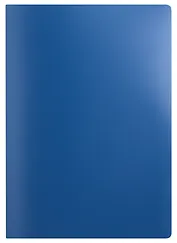 Папка с бок.прижимом А4, пластик 0,55мм, вкладыш, карман, синяя