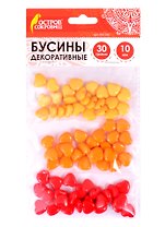 Бусины декоративные Сердце (10 мм) (30 г) (3+) (661242) (упаковка) (Остров сокровищ)