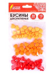 Бусины декоративные Сердце (10 мм) (30 г) (3+) (661242) (упаковка) (Остров сокровищ)