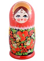 Матрешка 10 в 1 расписная гуашь (Цветы,Эскиз 11, Клубничка с руками)