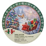 Сувенир, Gift-and-Home, Подставка под горячее, Рождественские Подарки d=17см, пробка