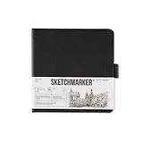 Блокнот для зарисовок12*12см 80л "Sketchmarker Domino" 140г/м2, 7БЦ, черно-белый