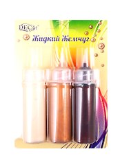 Акриловые контуры «DecArt Жидкий жемчуг» 3 цвета (кремовый, золотой, шоколадный) 3х20 мл, Экспоприбор