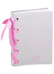 Записная книжка А6+ 96л лин. "Le Petit" серебр.ПВХ-обл., мягк.переплет, декор.шнуровка, 2 ляссе, инд.уп.