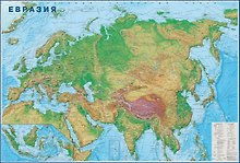 Карта "Евразия" физическая