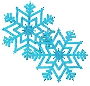 Набор пластиковых украшений "Снежинки с блестками", 18 см, 2 штуки