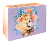 Пакет А3+ 40*50*25 "Зайчик с цветами" жен., бум.мат.ламинат