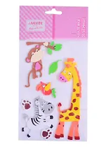 Наклейки объемные deVENTE Зоопарк (фоамиран) (110х180 мм.) (3+) (8002906) (deVente) (упаковка)