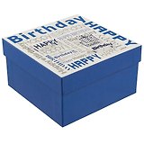 Подарочная коробка «Happy birthday», синяя, средняя