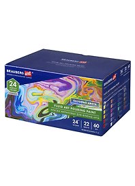 Краски акриловые для техники Флюид Арт (POURING PAINT) НАБОР 22цв 24шт*60мл, BRAUBERG ART, 192237