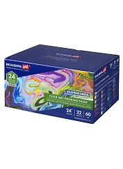 Краски акриловые для техники Флюид Арт (POURING PAINT) НАБОР 22цв 24шт*60мл, BRAUBERG ART, 192237