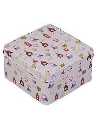 Набор Шкатулок "Совы и домики" 2шт (10,2*10,2*5,7/8,7*8,7*4,8см), металл