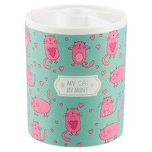 Стакан для пишущих принадлежностей «My cat in mint», пластик